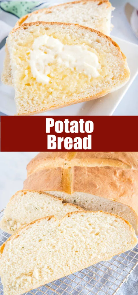 close up potato bread for pinterest