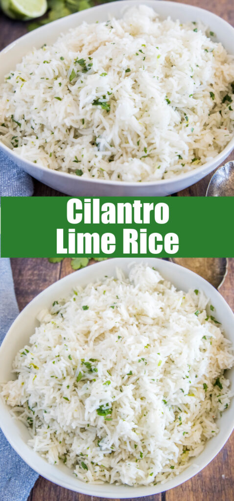 cilantro lime rice close up for pinterest