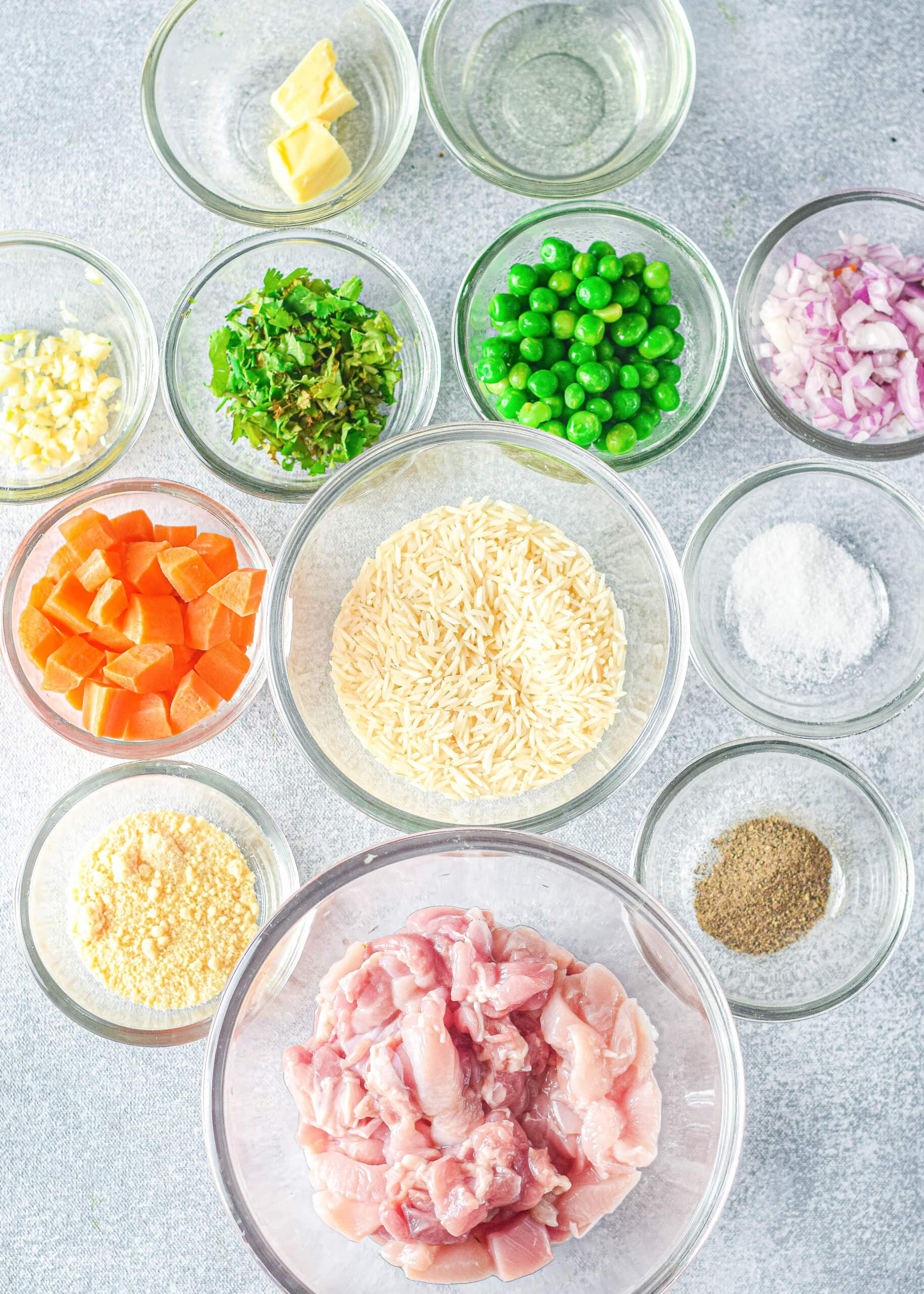 ingredients for chicken and rice in the instant pot