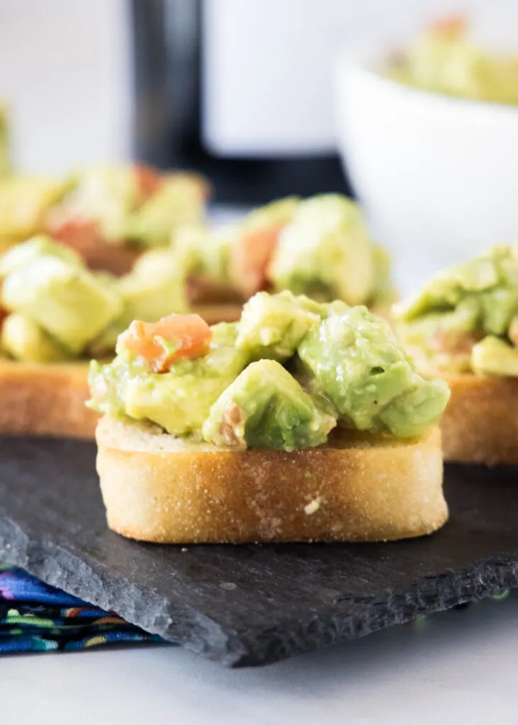 serving tray with avocado toast