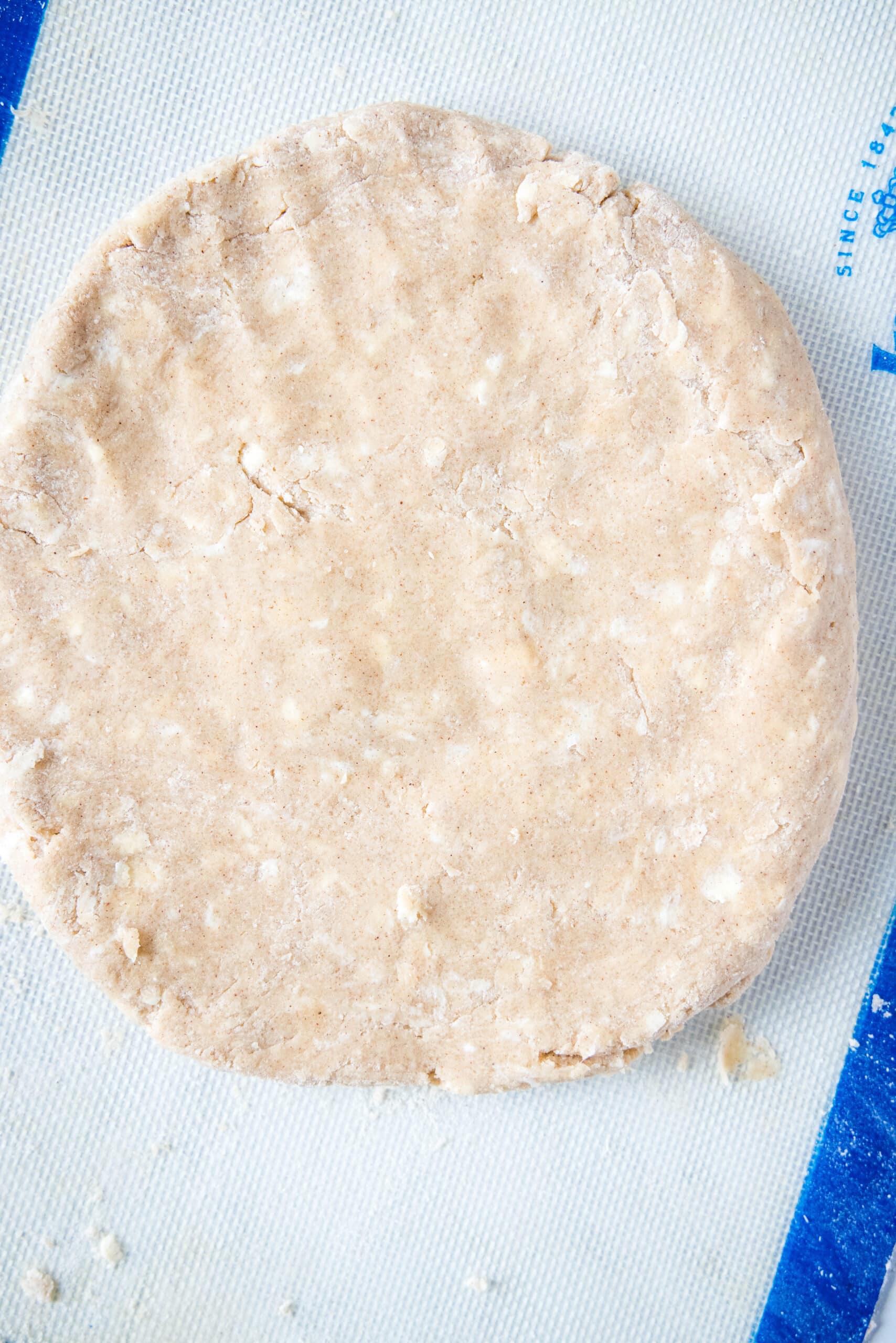cinnamon scone dough in a round disk