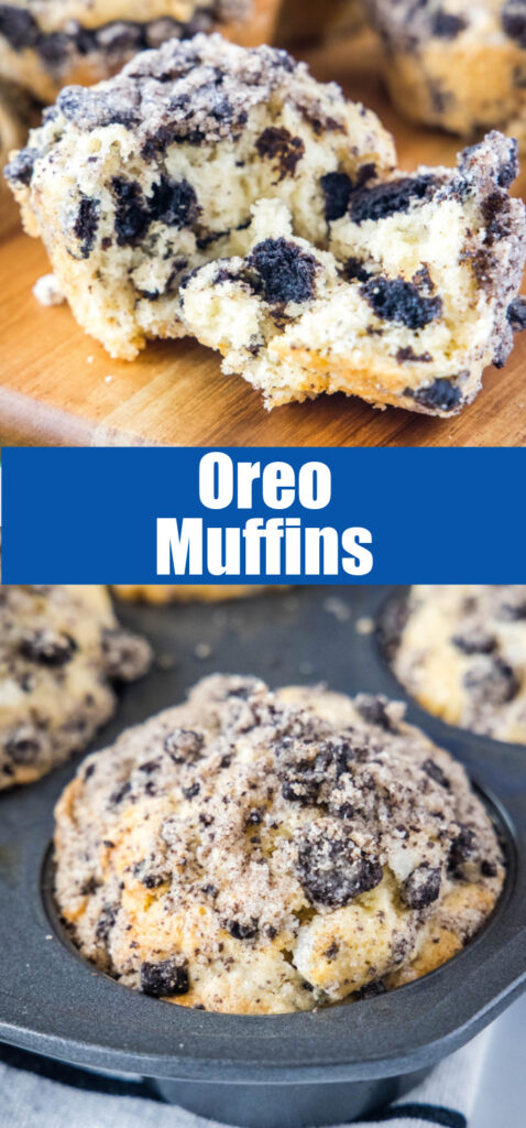 close up Oreo muffins for Pinterest