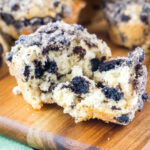 square image of inside of oreo muffin