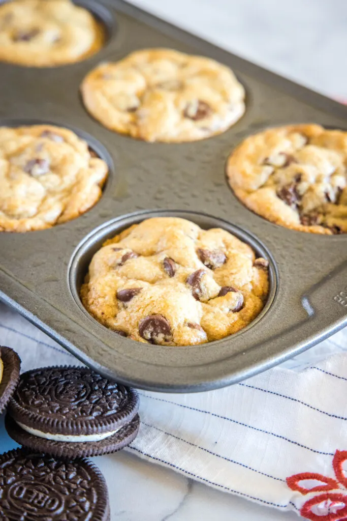 cookie baked in a muffin tin