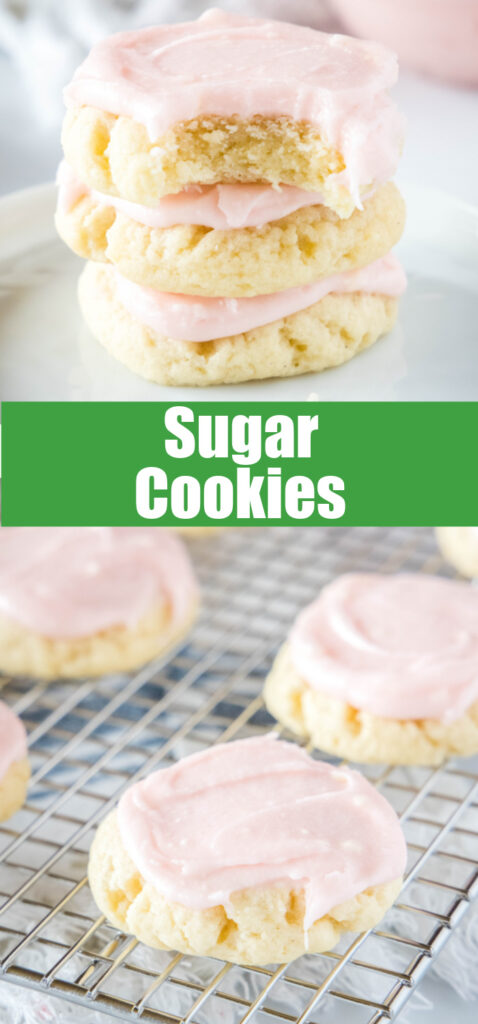 close up of sugar cookies for pinterset