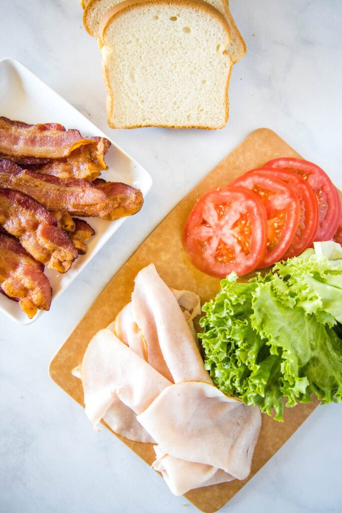 ingredients for turkey club sandwich