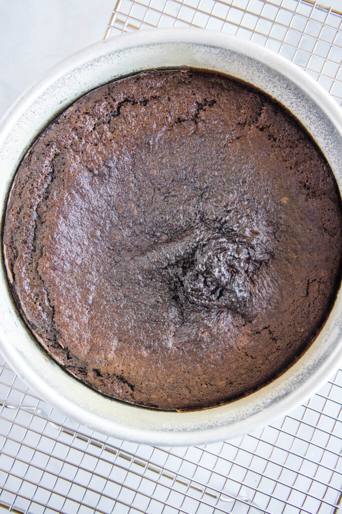 cake in baking pan