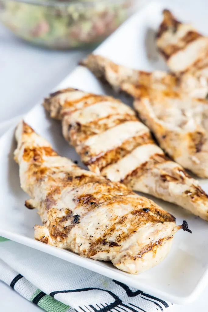 grilled chicken on a white plate
