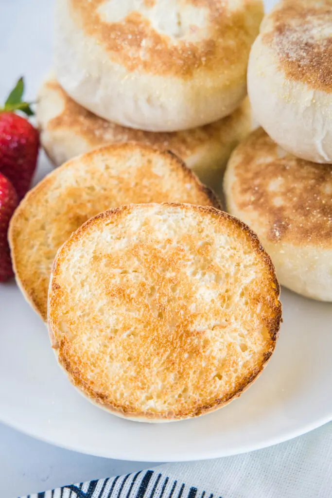 toasted english muffin on a plate