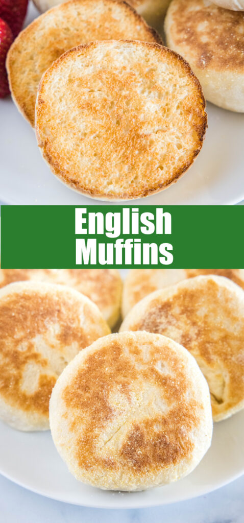 close up cooked english muffins