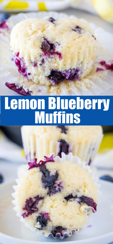 close up lemon blueberry muffins