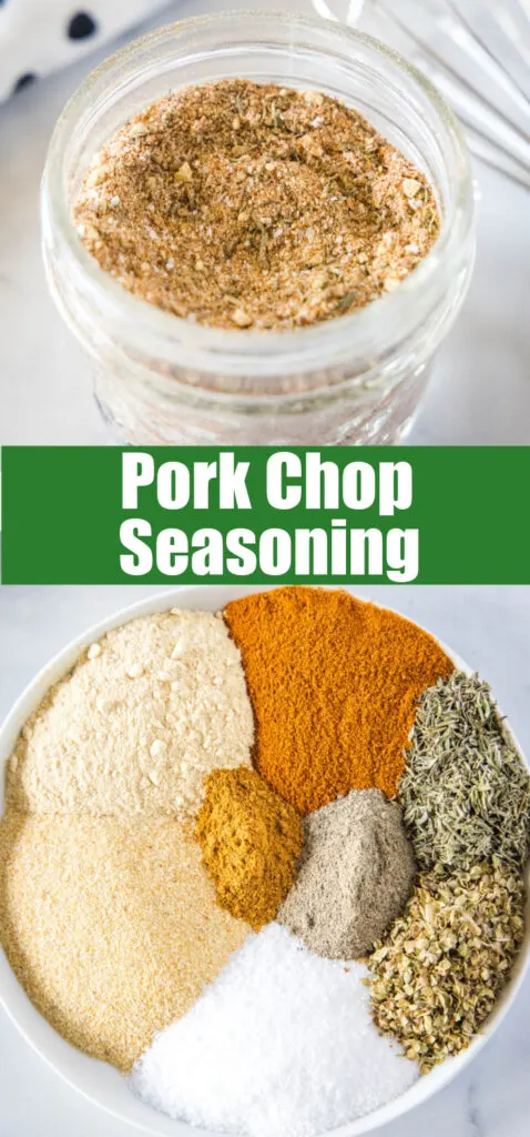 close up spices for pork chops