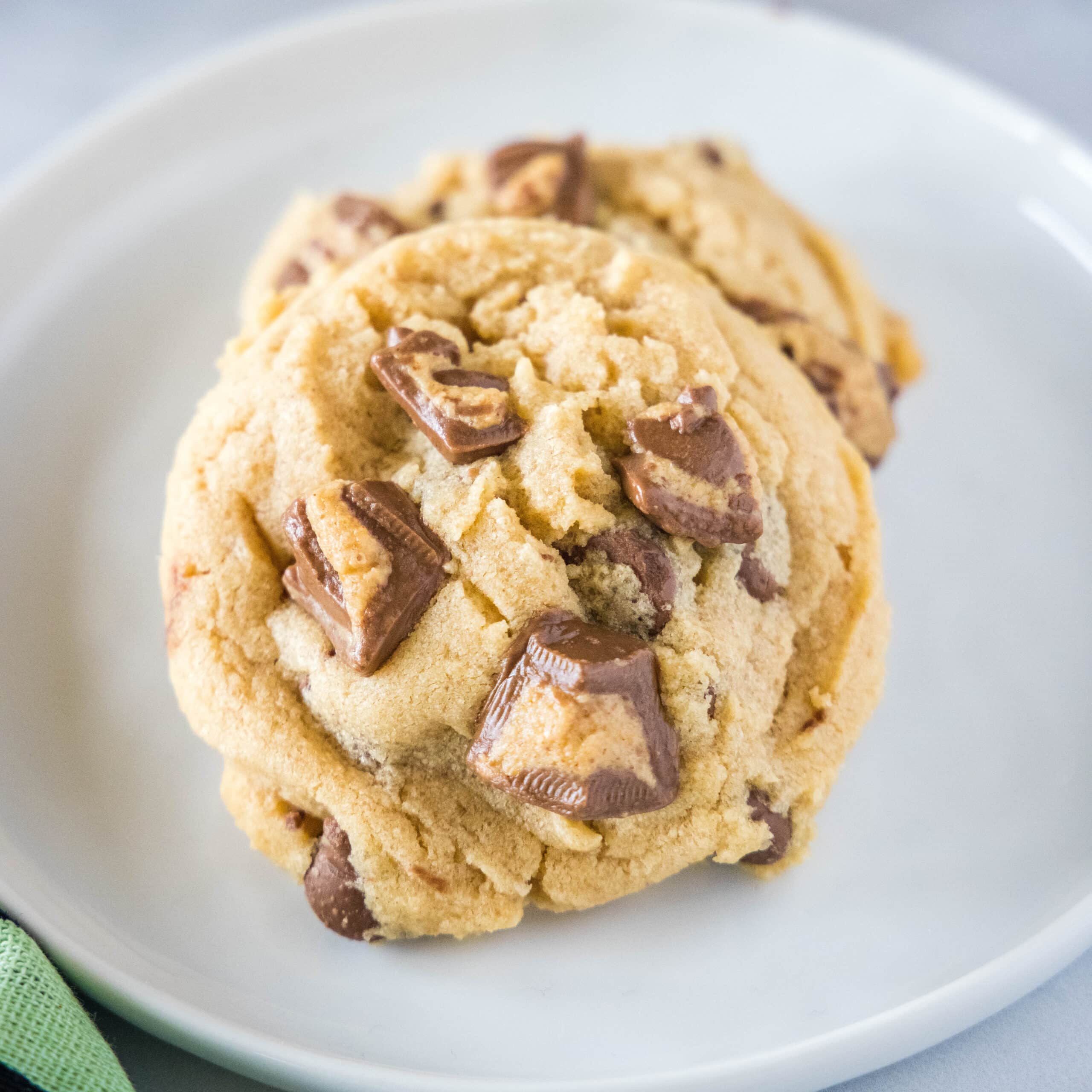 square image of peanut butter cup cookies