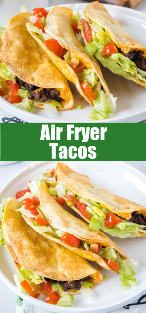 close up tacos made in air fryer for pinterest