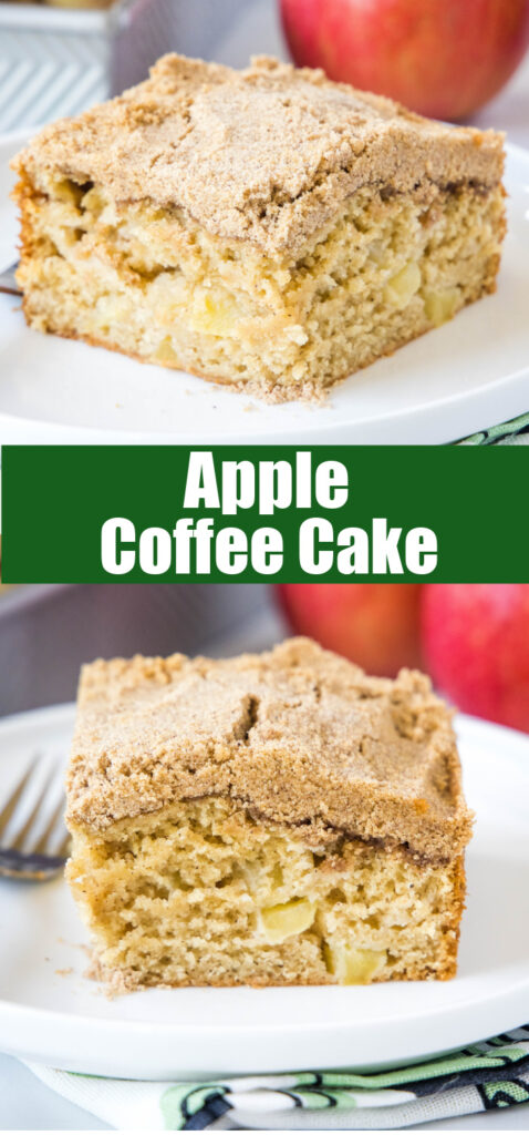 close up apple coffee cake for pinterest