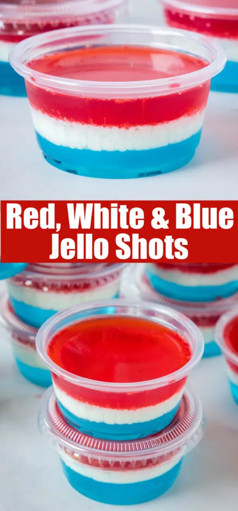 close up 4th of july jello shots