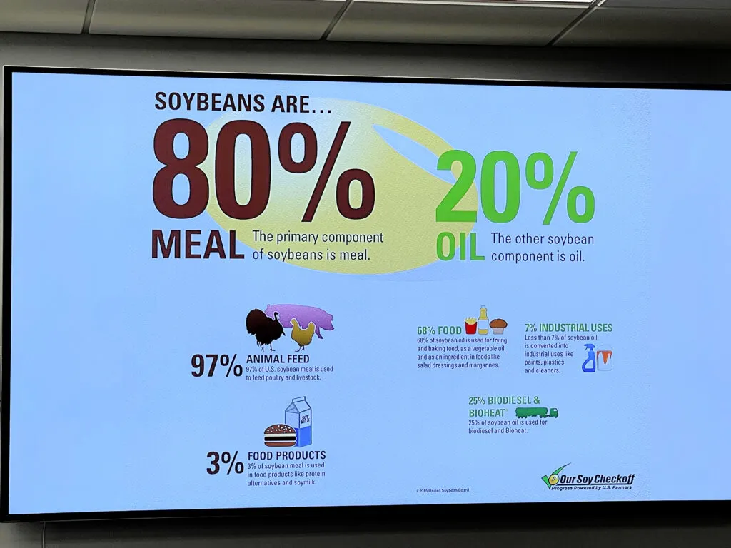 facts about soybeans on a white board