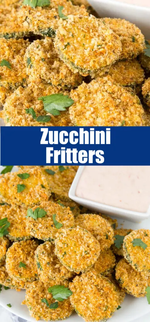 close up breaded zucchini for pinterest