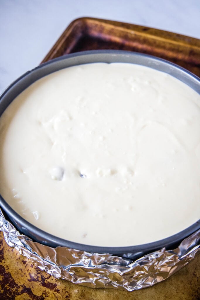 cheesecake ready for the oven