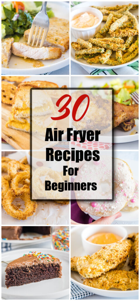 collage of air fryer recipes for pinterest