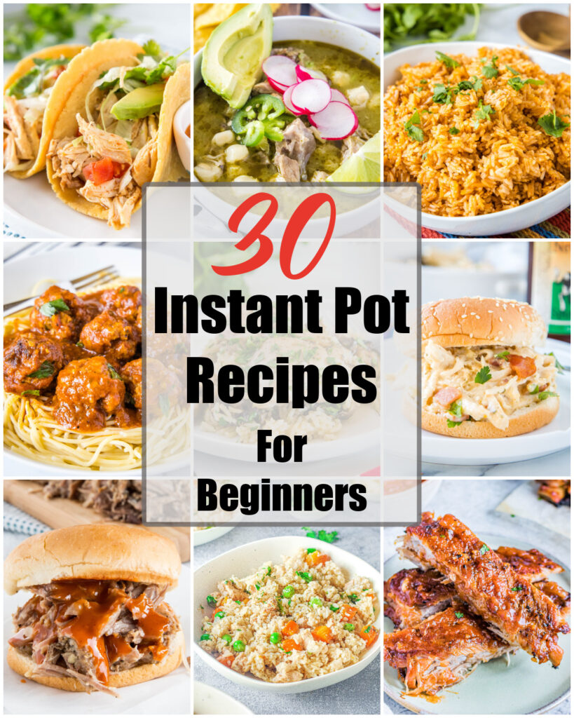 collage of instant pot recipes for beginners