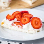 slice of pavlova close up for pinterest