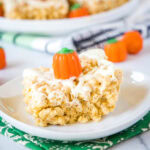 cropped image pumpkin rice krispie treat
