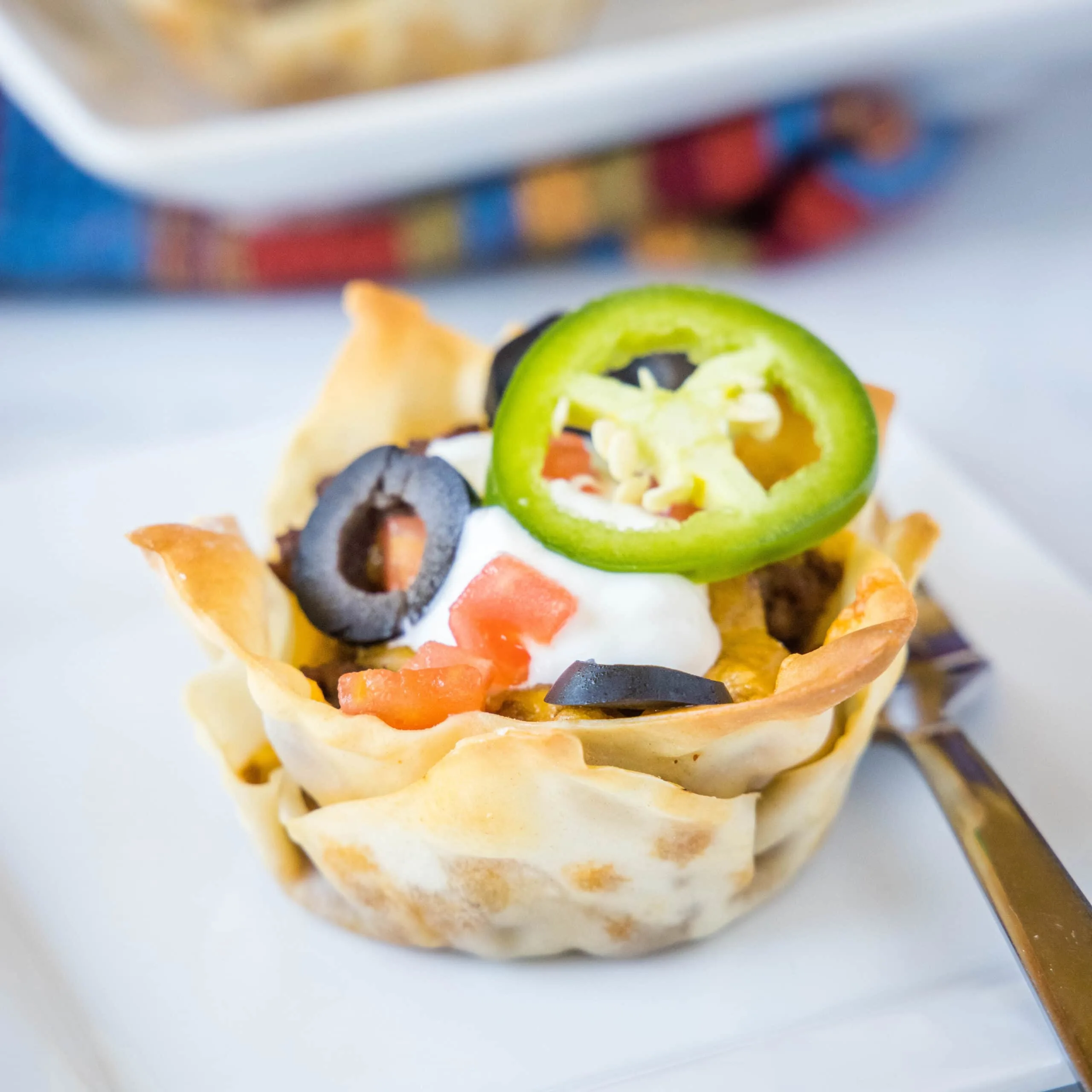 cropped square close up wonton taco cups
