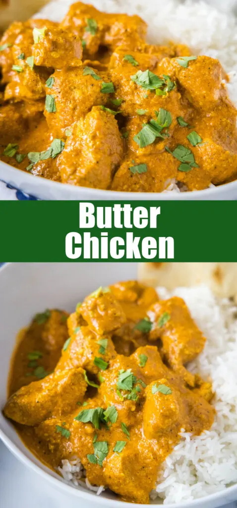 close up butter chicken curry for pinterst