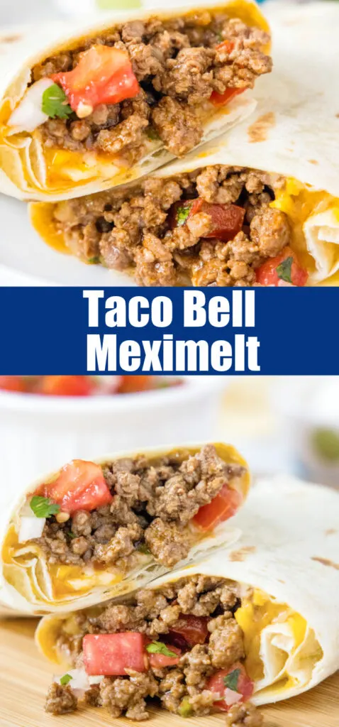 copycat taco bell meximelt on a white plate close up