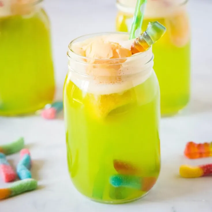cropped in close up witches brew for halloween kids drink