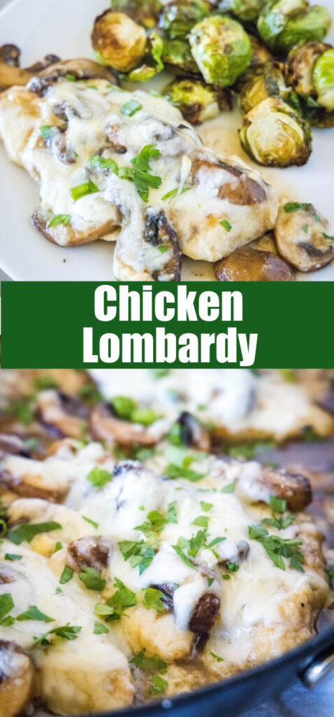 close up chicken marsala with cheese for pinterest