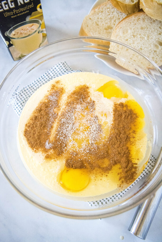 eggnog and egg mixture for french toast