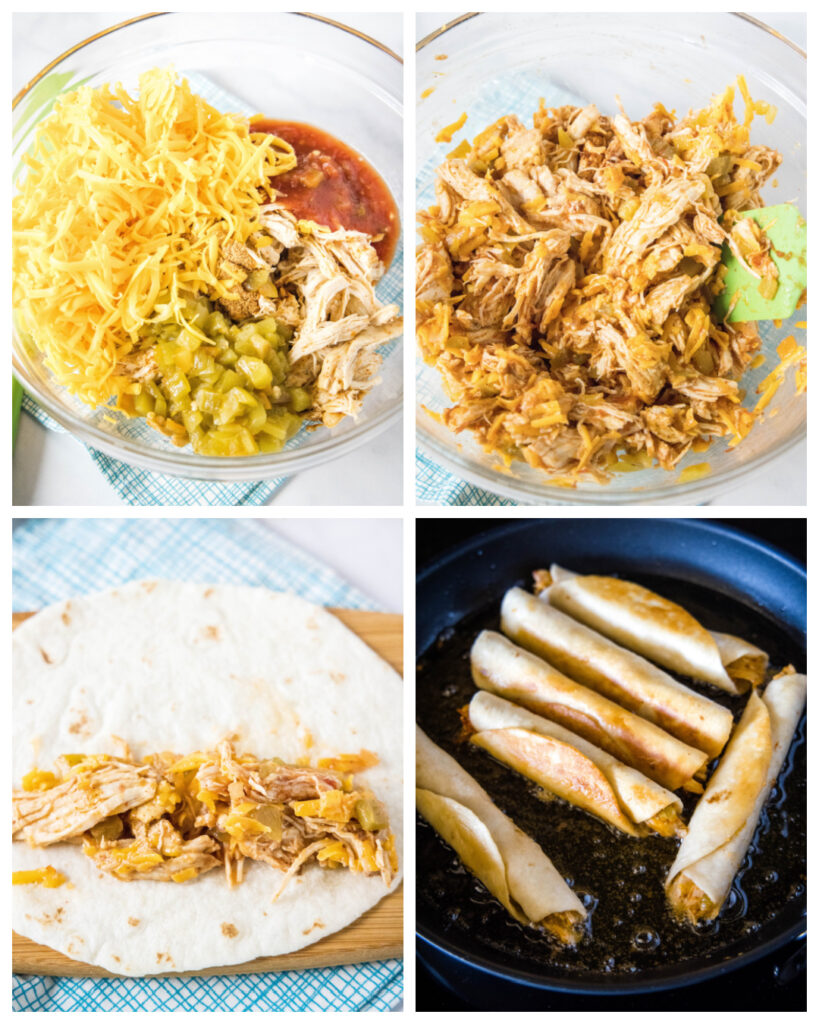 how to make chicken flauta images in a collage