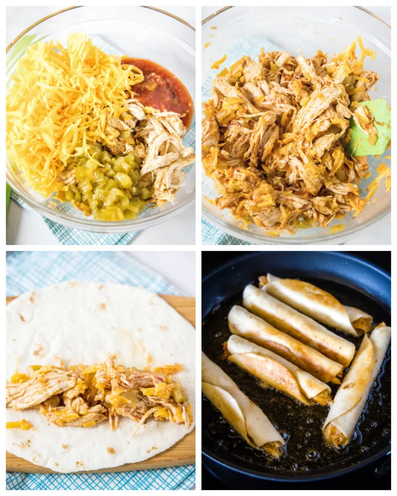 how to make chicken flauta images in a collage