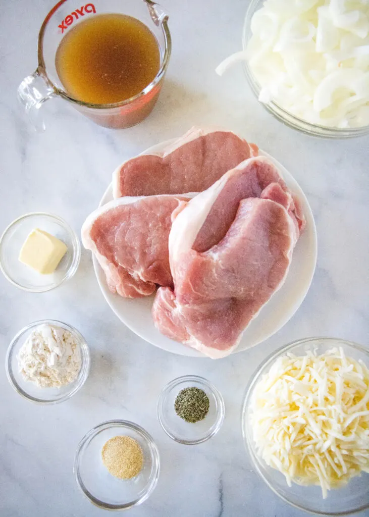 ingredients for french onion pork chops