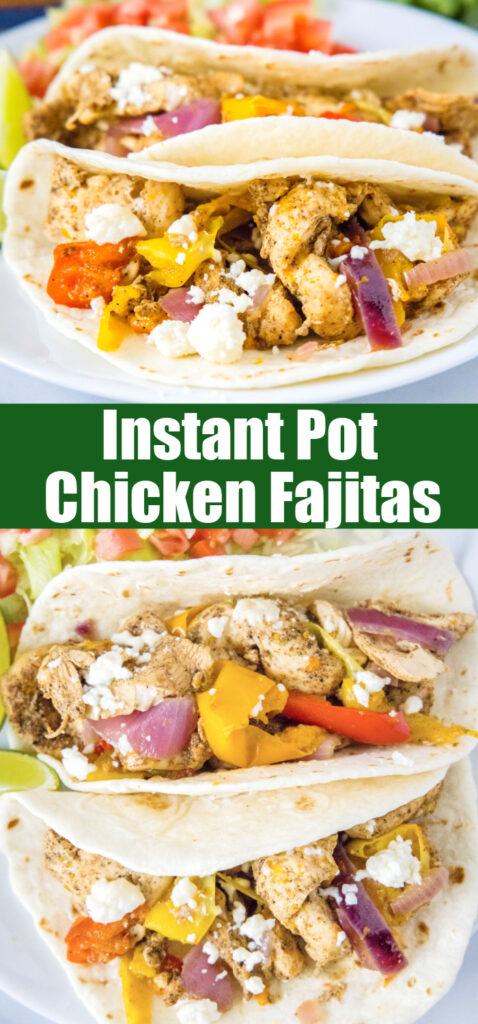 close up chicken fajitas for pinterest