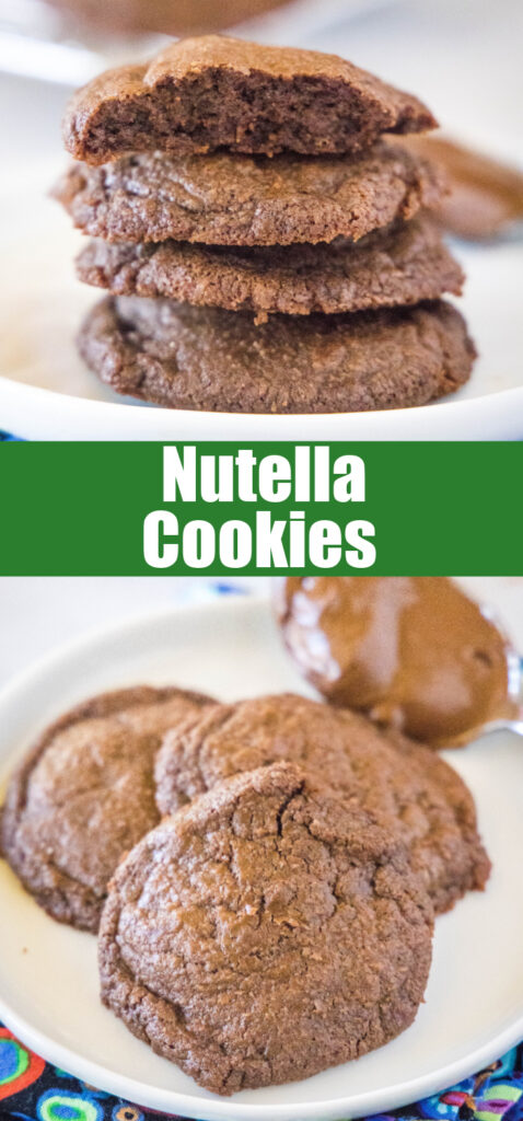 close up chocolate nutella cookies for pinterest