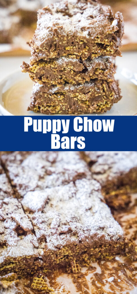 close up puppy chow bars for pinterest