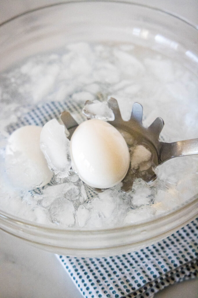 Place egg in an ice bath