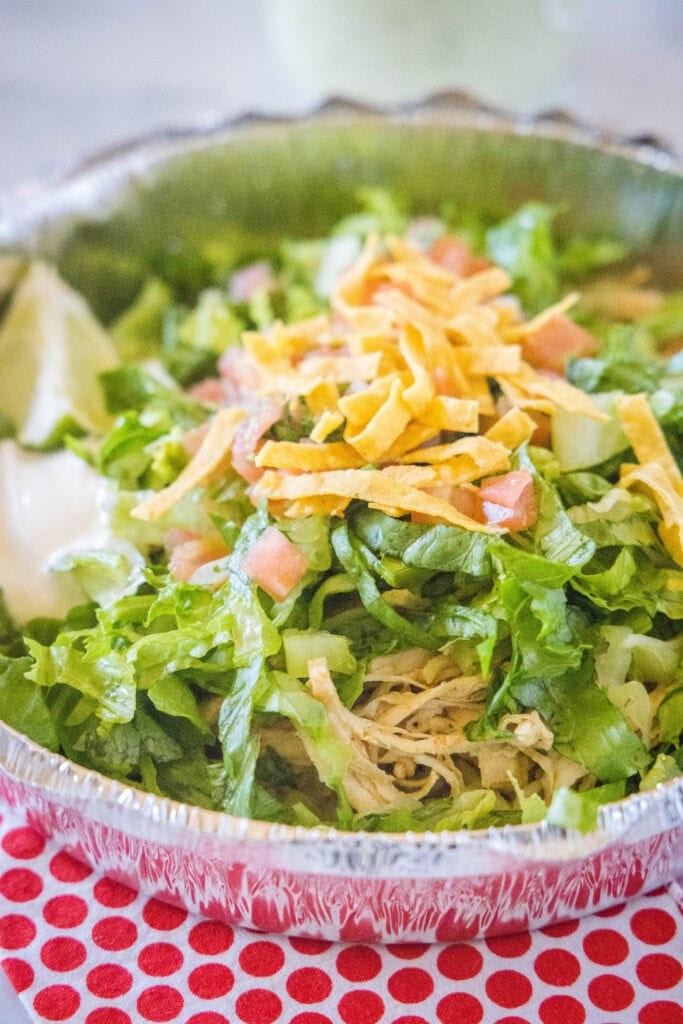 cafe rio tostada in a metal tin