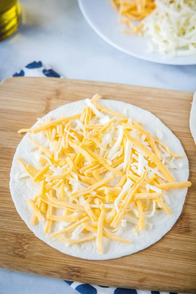 cheese on a tortilla