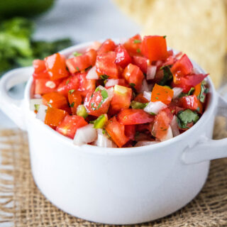 cropped close up mexican salsa fresca