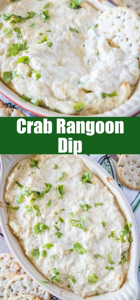 close up crab rangoon dip for pinterest
