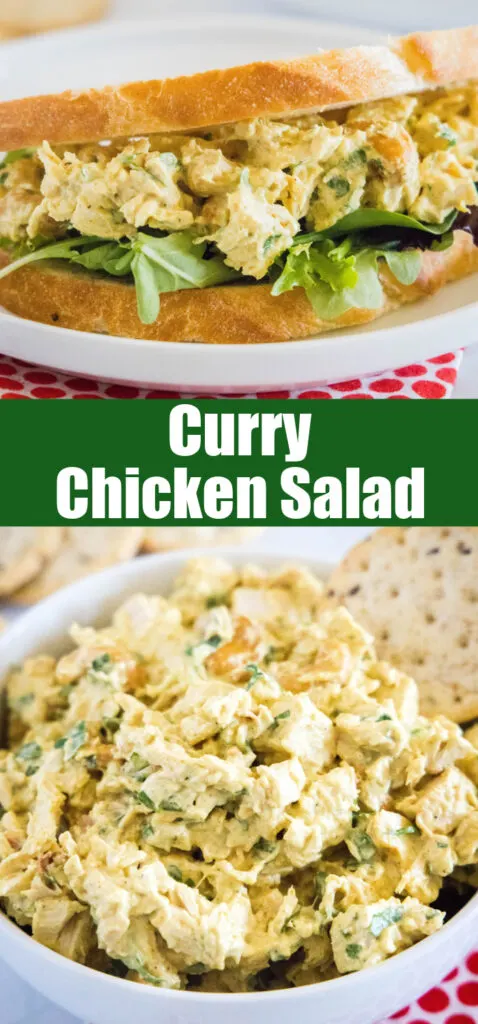 close up curry chicken salad for pinterest