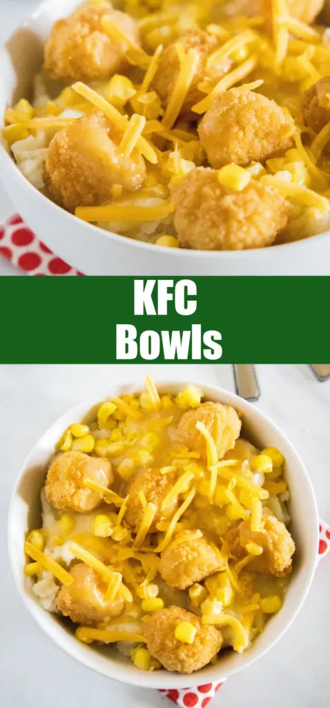 close up homemade KFC bowl