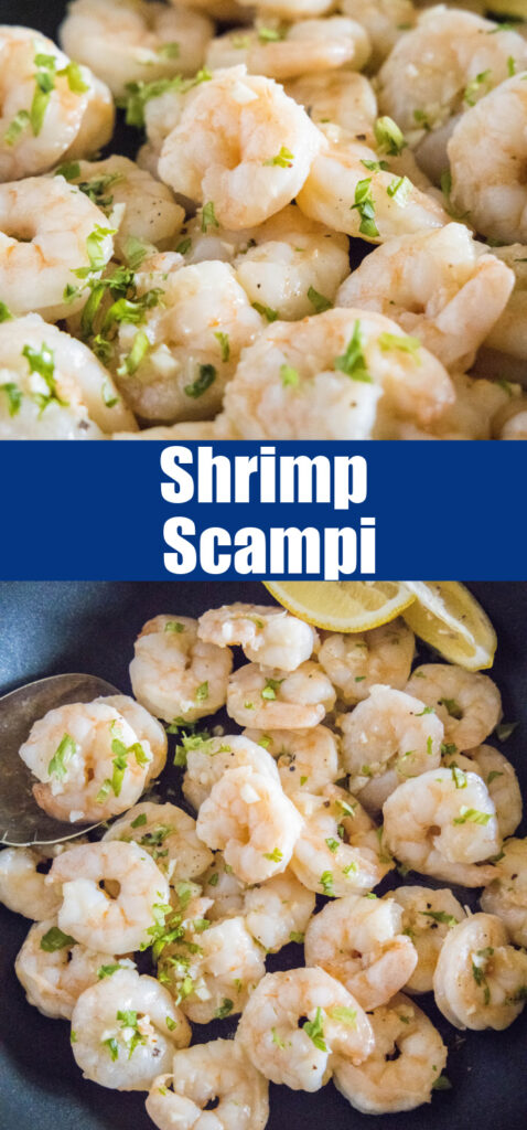 Close-up of cooked shrimp scampi in garlic butter