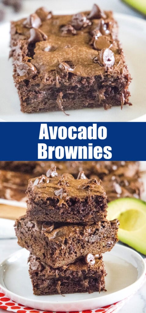 Close-up Avocado Brownies for Pinterest