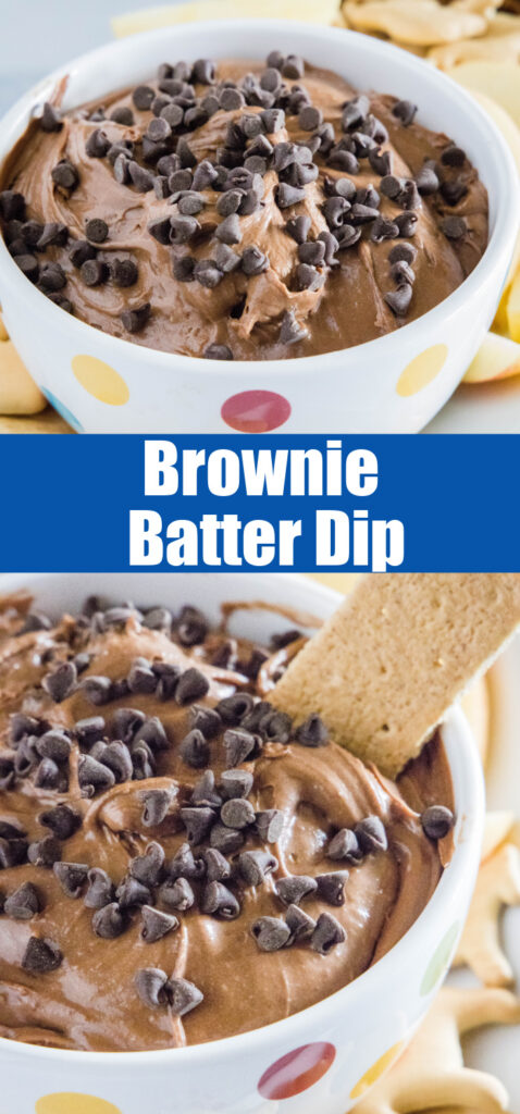 close up brownie batter dip for pinterest