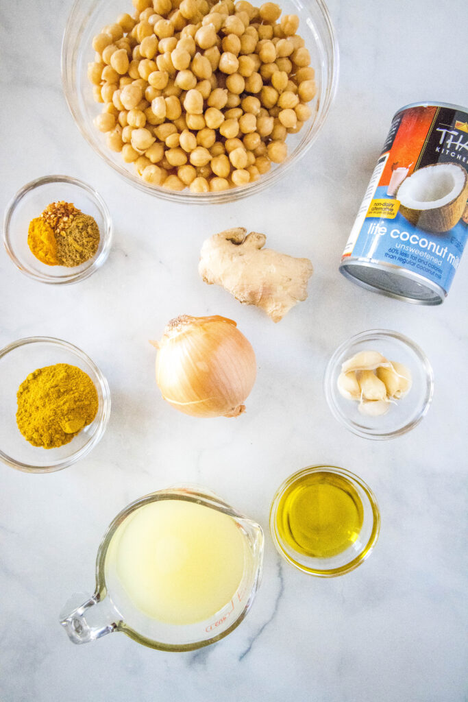ingredients for chickpea curry